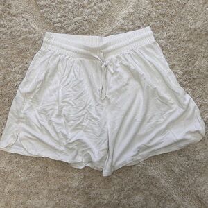 Women's White Drawstring Shorts